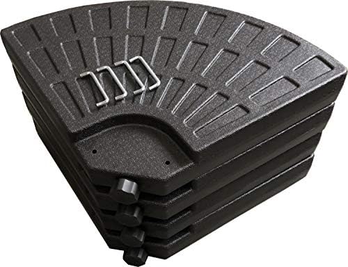 Classic Garden Shop® SET OF FOUR WEIGHTS - PARASOL BASE STAND WEIGHTS FOR BANANA HANGING AND CANTILEVER UMBRELLA PARASOLS - FAN SHAPED SET OF FOUR 66kgs WHEN FILLED.