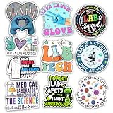 TODOLIA (10Pcs-3in) Lab Tech Sticker Pack, Science Chemistry Biology Medical Laboratory Professionals Sticker, Scientist Lab Week Gift, Decoration for Laptop Planner Tablet Kindle Helmet Vehicles