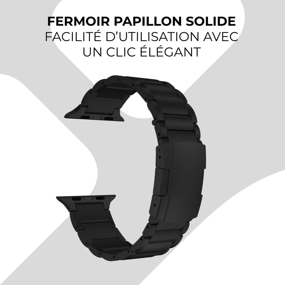 Strap-it Bracelet Smartwatch compatible avec Apple Watch Série 1/2/3/4/5/6/7/8/9/10/11/SE/SE2/SE3/Ultra/Ultra 2/Ultra 3 – Bracelet iWatch – Bracelet de remplacement