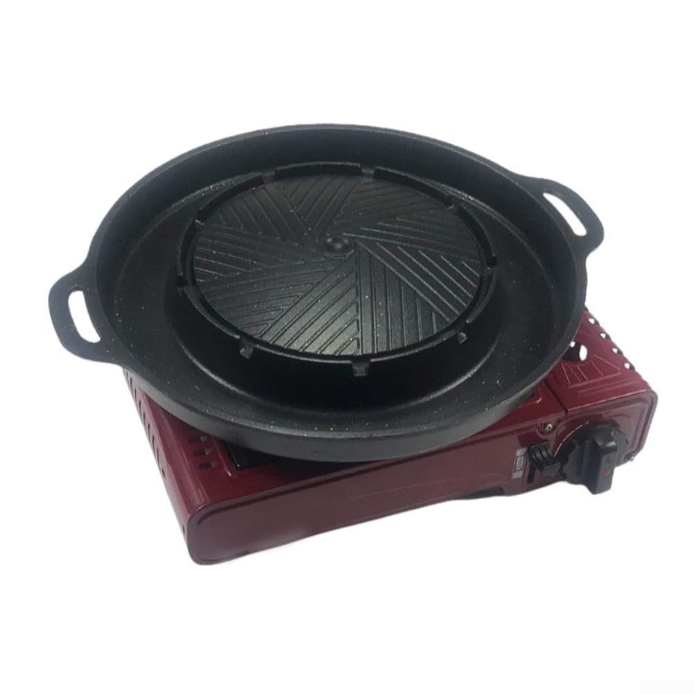 Accessorio da campeggio per fornelli a gas portatili con piastra grill per barbecue con rivestimento modificato e vassoio per grasso per una migliore esperienza di cottura all'aperto