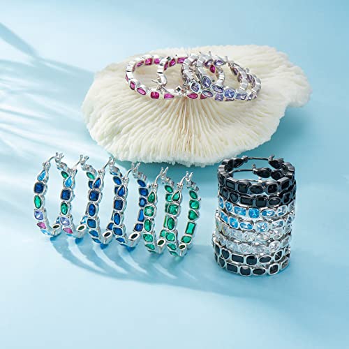 925 Sterling Silver Post Hoop Earrings For Women Multcolors Cubic Zirconia Gold Plated Christmas Birthday Party Jewelry Gifts For Women Gilrs Weinuo #TOP5