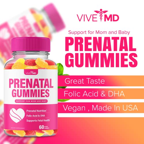 Prenatal Vitamin Gummies With Dha And Folic Acid - Vegan, Gluten Free- Fertility Gummies For Women Alt. To Pills, Liquid (120 Gummies) #TOP1