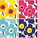 Marimekko Unikko Cocktail Napkins red Yellow Blue Turquoise Floral Assorted Variety Pack 40 Total Napkins