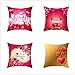 Dekoracyjna poszewka na poduszkę 60 x 60 cm, zestaw 4 szt. w kolorze czerwono-żółtym, na sofę, do salonu, sypialni, nowoczesna poszewka na poduszkę, do ogrodu, na zewnątrz, poduszki na sofę, poduszki na kanapę, poduszki ozdobne