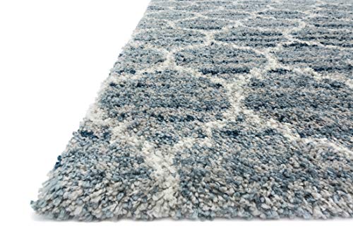 Loloi Quincy Shag Collection Area Rug, 2'-3" X 12', Spa/Pebble #TOP1