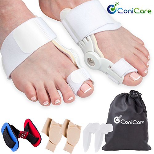 Orthopedic Bunion Corrector Splint and Protector Sleeves Kit - Hallux Valgus Pain Relief, Big Toe Joint,...