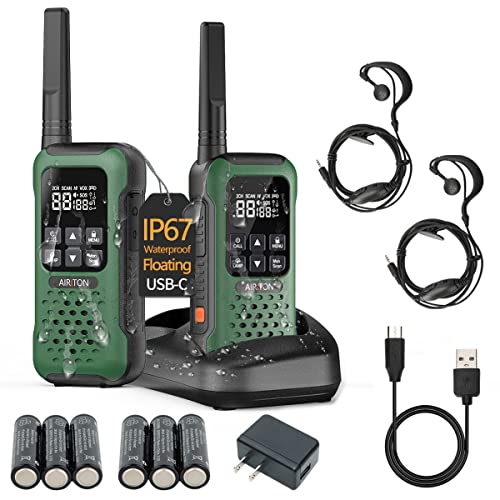 2Pack Waterproof Walkie Talkies, IP67 Floating USBC Charging Two Way