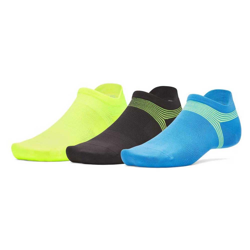 Under Armour Unisex Blue Ua Ad Run Lite 3Pk Ns Socks, Large