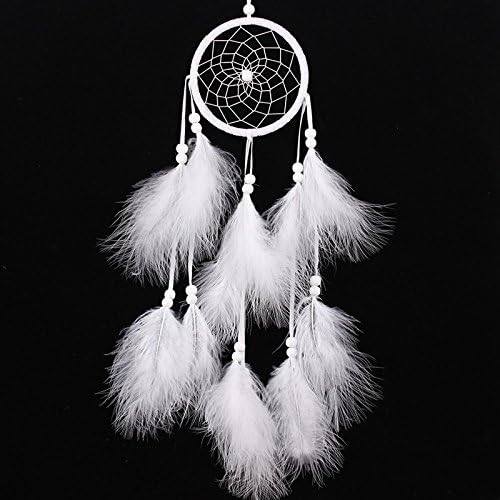 Since Newest Handmade Dream Catcher Net with Feathers Hanging Decoration Decor Craft Gift Wind Chimes White