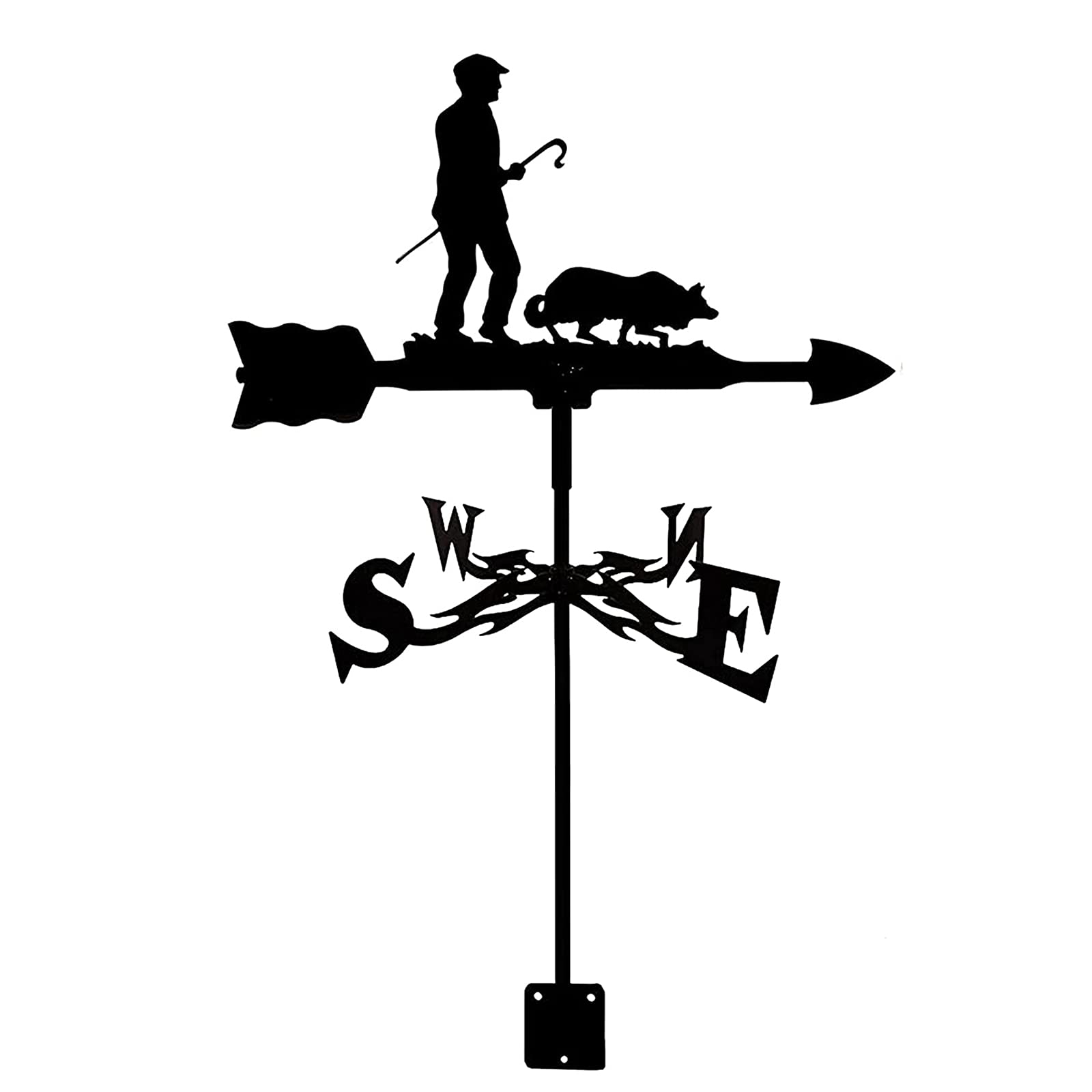 TAXXII wind vane Metal Weathervane with Roof Mount Stainless Steel Wind Vane For Yard Santa Claus Garden Direction Indicator for Outdoor Farm Weathercock Meas