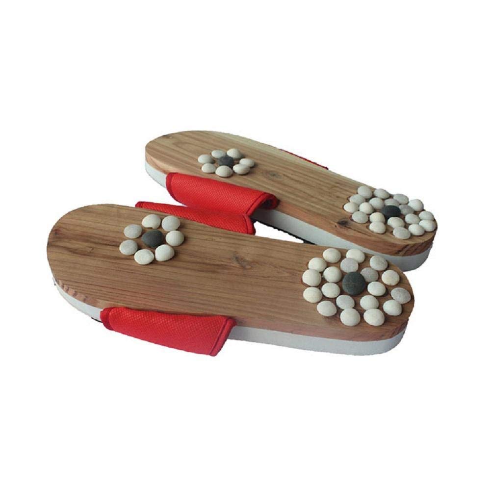 MU Pantofole di massaggio del piede della pantofola di massaggio di agopuntura di sanità portatile,rosso,37
