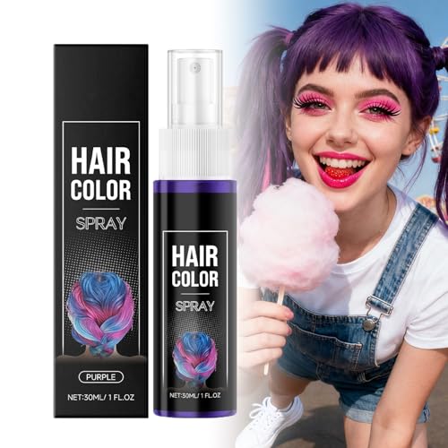 Clawrex Spray Temporaneo per Capelli Colore Viola, 30ml Tinta Lavabile, Colorazione Istantanea, Formula Sicura, Tinta per Capelli Viola per Rapida Colorazione per Halloween, Carnevale e Cosplay