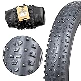 Fat Bike Tire for Bike and Bicycle by Terrene - Cake Eater Standard Studded 26X4.6 Inch Tubeless, Fast Tire for Snow, Ice - All Season Fat Tire and E-Bikes - Bicycle Accessories for Adult Bikes
