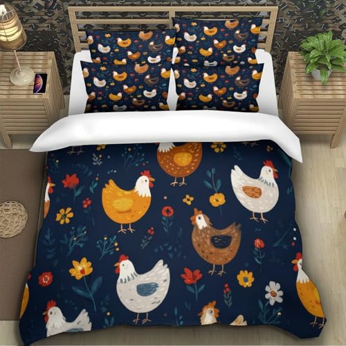 Parure de lit poulet 140x200抗过敏 microfibre douce pour enfants - 5