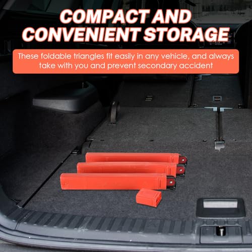 Image of NATGAI 3 Pack Emergency Warning Triangles Kit with Storage Case