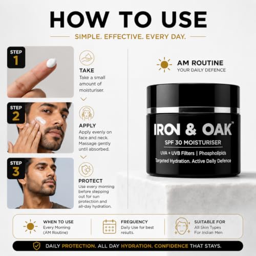 Image of Iron & Oak SPF 30 Moisturiser | Face Cream for Man | 50 g