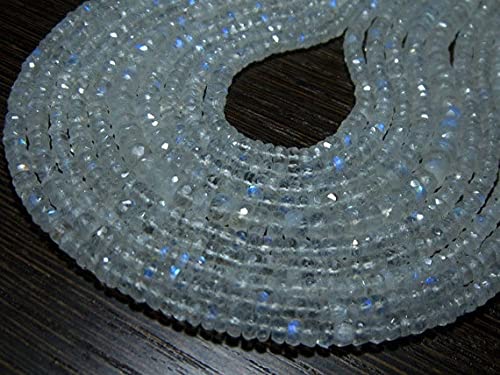 Rondelles facettées en pierre de lune arc-en-ciel 4mm pour offrir un bijou fait main