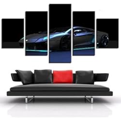 Luces Cuadro Nissan Terrano 2 YUANJUN Pegatinas De Pared 5 Unidades Lienzo Pintura Lienzo Cuadro Pintura Habitación Decoración Impresión Cartel Arte De La Pared Boceto De Luces De Conducción De Automóviles Deportivos