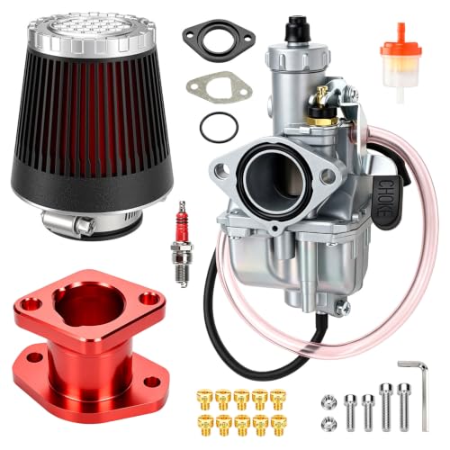 Image of FVRITO 212cc Carburetor VM22 Carb Kit Compatible with Predator 212cc 196cc Coleman CT200U CT200U-EX BT200X Baja MB200 Mini Bike KT196 Go Kart GX160 GX200 6.5HP Clone Engine Parts with Intake Manifold