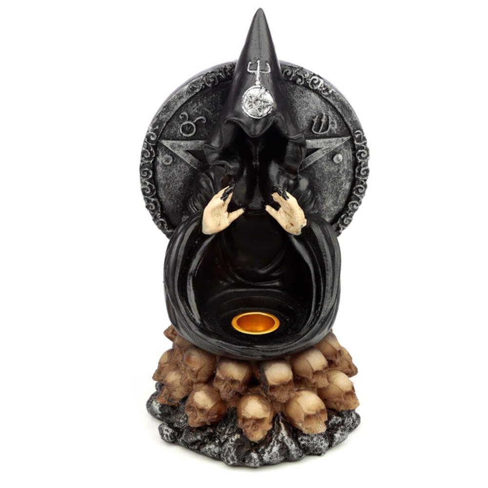 Puckator Black Magic Backflow Incense Burner - Home Zen Meditation Decor Accessories - Incense Waterfall Cone Burner - Spiritual Feng Shui Gothic Goth Relaxation Gifts Gift - Desk Ornaments