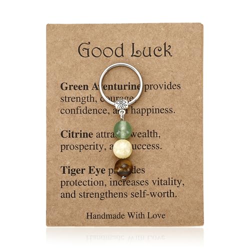 Onperpoe Healing Crystal Keychain Gift, Good Luck Gifts with Card...