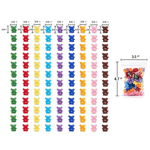 Sansheng 200 Pcs Mini Baby Bear Counters，Plastic Bears，Small Counting Classification Bear Counter Children Education Learning Number Color Recognition Toy-10 Colors（0.55 X 0.62 In） #TOP1