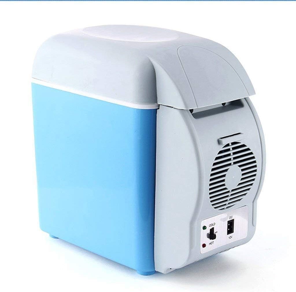 Car Refrigerator 7.5 Ltr. Mini Portable 220V AC/12V DC Dual-Use Cooling Heating Food & Cold Drinks, Mini Fridge Small Freezer Car Warm Cold Box Lightweight Perfect For Family Travel, Office, Home etc.
