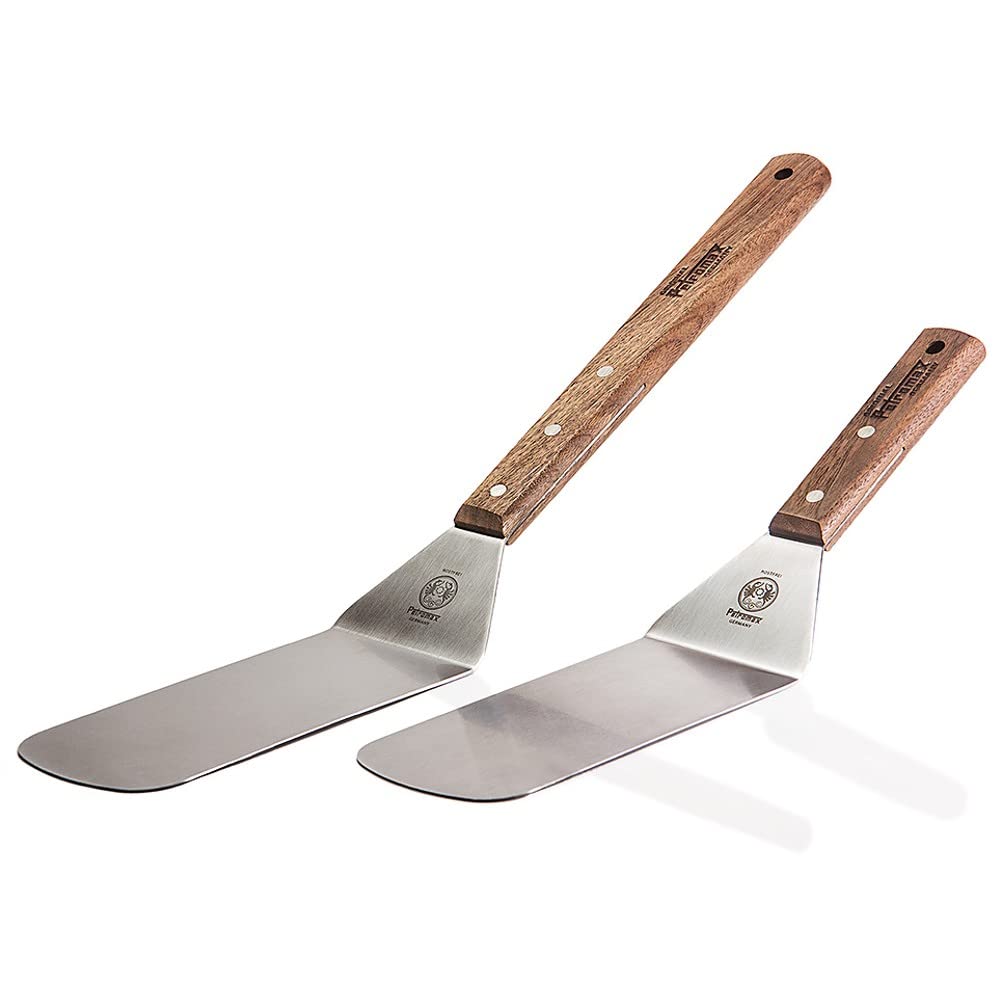 Petromax Grill- und Pfannenwender Flex2 - Flexibler Wender mit Langgriff aus Edelstahl und Holz. Ideal für Grillschalen.