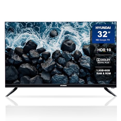 Image of HYUNDAI 32 Inch Google LED TV (SHY32HGV05R4) | HDR10 | Voice Remote | Dolby Plus Sound | Built-in Chromecast | Google Assistant | Bluetooth | HDMI x2 | USB x2