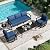Trumbeak Aluminum Patio Furniture Set with Coffee Table,5 Seats Metal Modern Outdoor Furniture Set w/5.1" Thick Cushions,Patio Sectional w/Swivel Chairs for Backyard,Patio,Navy