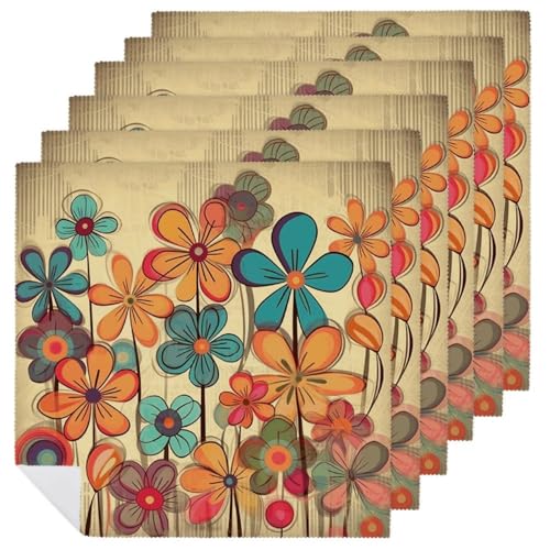 Servilletas de Tela Estilo Vintage Flores 47.5x47.5 cm miniatura 1