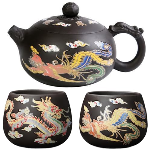 Juego de té chino de arcilla morada con tazas mágicas para ceremonias de Kung Fu en casa 5