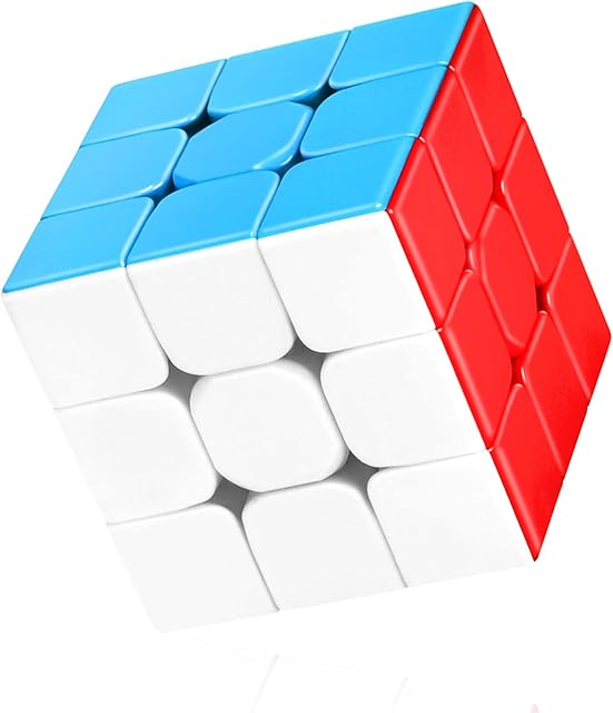 TOYESS Speed Cube 3x3 Stickerless, Smooth Magic Cube 3x3x3, Professional Puzzle Cube, Brain Teasers Toys, Stocking Filler for Kids & Adults