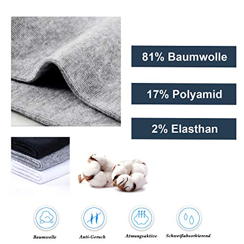 Lowbangge 12 Paar Sneaker Socken Herren Damen Baumwollsocken Kurze Halbsocken Sportsocken – Bild 3