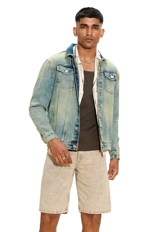 FREAKINS Tie-dye Revival Men’s Denim Trucker Jacket