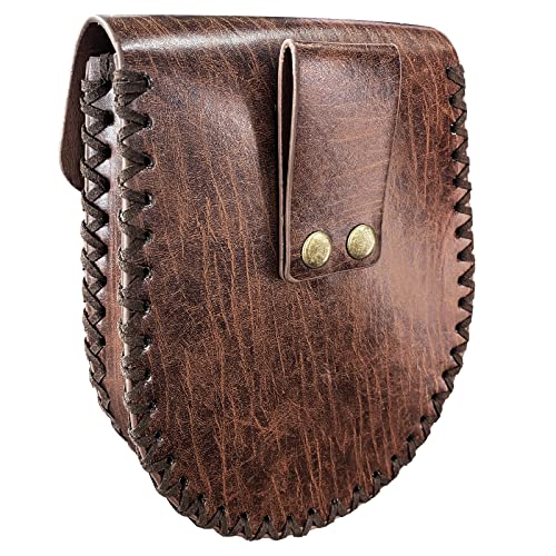 HiiFeuer Nordic Embossed Belt Bag, Retro Medieval Faux Leather Side Pack, Vintage Portable Belt Pouch for LARP Ren Faire (Fenrir) - Image 3