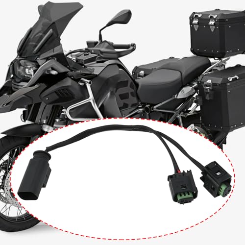 OTOTEC Kabel adaptera AUX 12 V do motocykli Y kompatybilny z BMW R1200GS R1250GS podgrzewane uchwyty nawigacja satelitarna GPS 20 cm