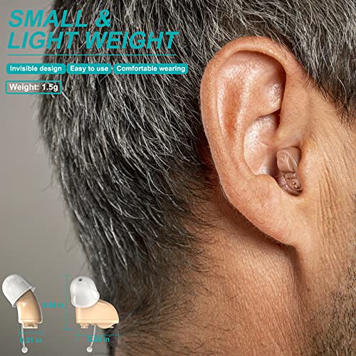 Linner Hearing Aids For Seniors With Noise Cancelling, Invisible Hearing Amplifier With Batteries, Volume Control,Comfortable I100 (Left&Right Ears) #TOP1