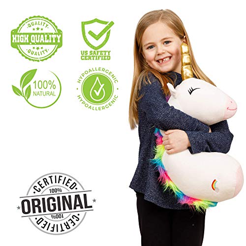 Xdemoda Seatbelt Pillow For Kids Travel - Unicorn Seat Belt Cover & Cushion Pillow. Child Car Stuffed Plush Animal Travel Pillow. Safety Belt #TOP3