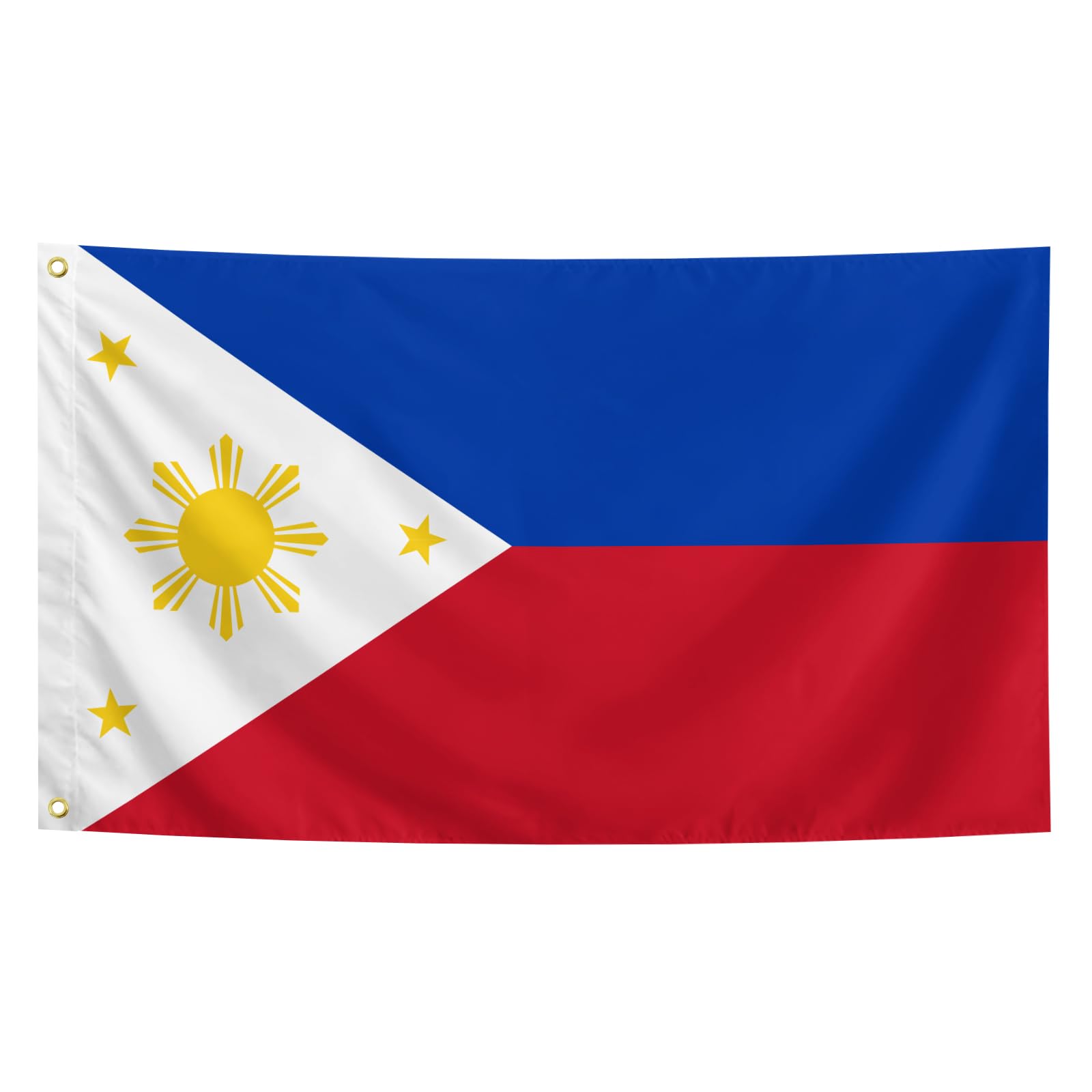 Philippines Flag 3x5 Ft with Brass Grommets and Double Stitched Flag Vibrant Colors for Indoor Outdoor Party Decorations Bar Garden Street Decoration