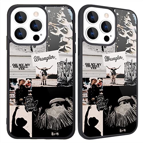 Funda para iPhone 14 diseño retro de vaquera estilo occidental vintage dura