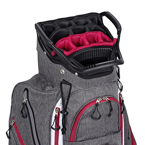 Founders Club Franklin Golf Push Cart Bag -Riding Cart Bag -Full Bag Rain Cover -Secure Push Cart Base -Light Weight -15 Way Full Length Divider-External Putter Tube-Embroidery Panel