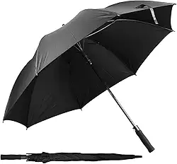 Guarda Chuva Grande Alabama Premium Original - Varetas Dupla Reforçado Proteção Contra Vento Impermeável Versátil Leve Resistente Design Liso Espada Anti-uv Para Adulto Portaria Cabo Cor Preto Bengala