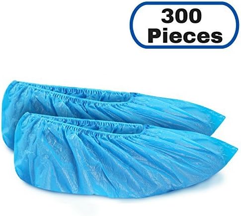 MIFFLIN Disposable CPE Shoe Covers (300 Pieces) Waterproof Durable Boot Covers Shoe Protector Booties One Size Fits Most