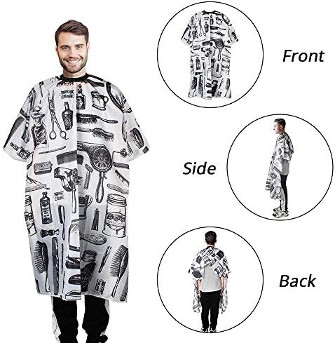 Barber Gown Cape 2 Pcs Waterproof Hair Cutting Gown Salon Cape, Adjustable Hairdressing Cape for Hair Styling, Cuts, Barbershops, Beauty shops