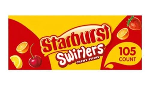 Miniatura 3 de Starburst Swirlers - Palitos de caramelo masticables, 105 unidades, empaquetados con bolígrafo Bryant Desai Supplies.