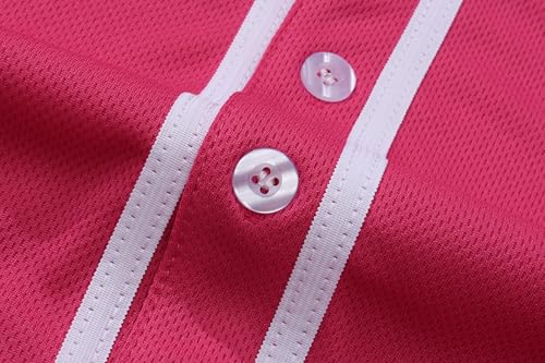 YWIES Womens Button Down Black Baseball Jersey, Blank Softball Team Uniform, Hip Hop Hipster Short Sleeve Active Shirts - Thumbnail 5