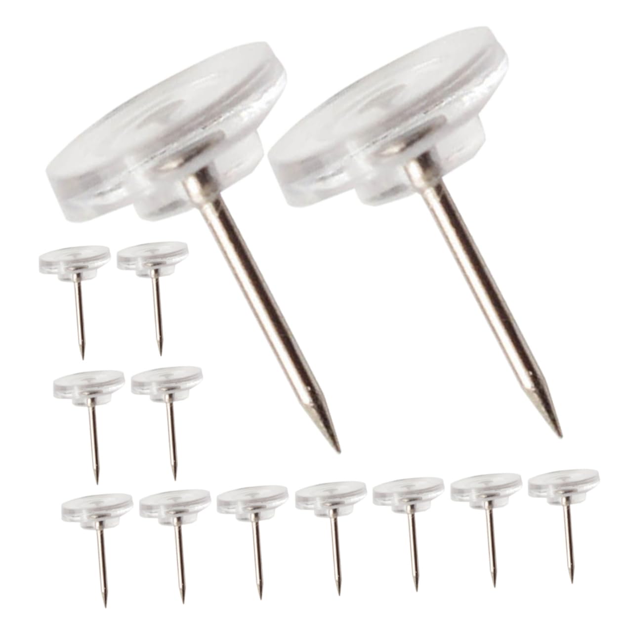 Tofficu 50個 透明画鋲 コルク板 コルクボード画鋲 ポスター押しピン クリア ホワイトボードの押しピン 掲示板 ホワイトボード メッセージボード鋲 画 プラスチック、鉄