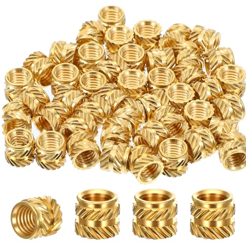 50 Pcs M5 Threaded Insert, Brass Threaded M5 Inserts Nuts, Heat Insert for 3D Printing Components and Plastic Parts (M5x6x7mm)