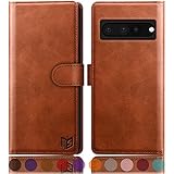 SUANPOT [RFID Schutz] für Google Pixel 7 Pro 5G Hülle PU Leder Handyhülle Lederhülle Klapphülle Kartenfach Flip Cover für Pixel 7 Pro Handy hülle Leather Wallet Phone Case Hellbraun